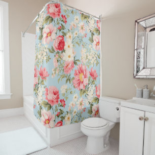 English Countryside Flower Garden Shower Curtain