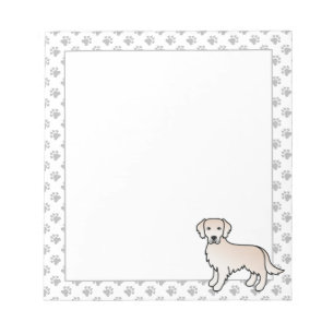 English Cream Golden Retriever Cartoon Dog Notepad