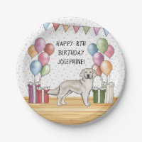 English Cream Golden Retriever Colourful Birthday