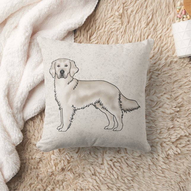 English Cream Golden Retriever Cute Cartoon Dog Cushion (Blanket)