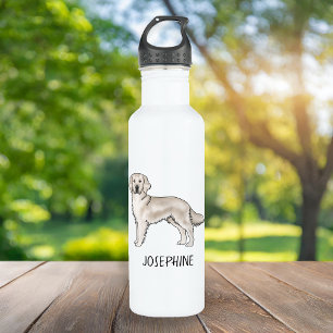English Cream Golden Retriever Dog Custom Name 710 Ml Water Bottle