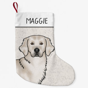 English Cream Golden Retriever Dog Custom Name Small Christmas Stocking