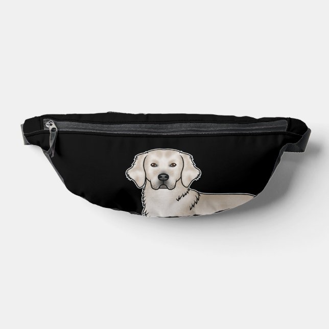 English Cream Golden Retriever Dog Head Black Bum Bags (Lay Down)