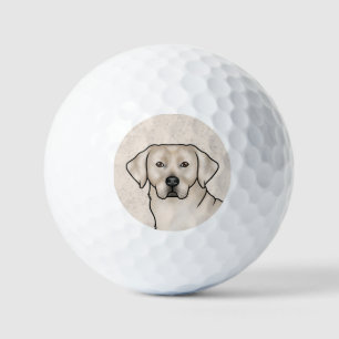 English Cream Labrador Retriever Cartoon Dog Head Golf Balls