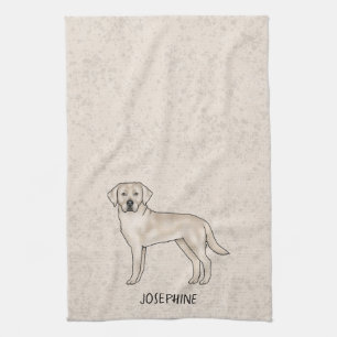 English Cream Labrador Retriever Lab Custom Name Tea Towel