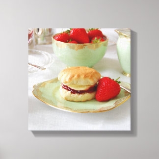 English Cream Tea Wrapped Canvas