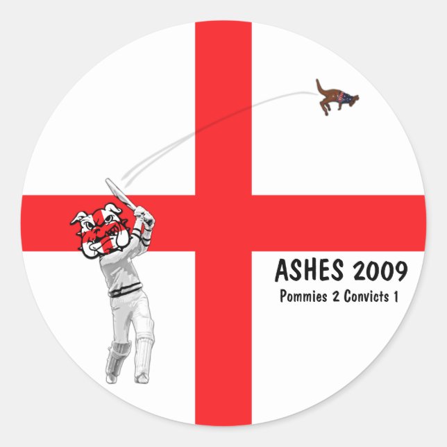 English cricket classic round sticker (Front)