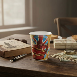 English Double Decker Bus Paper Cups