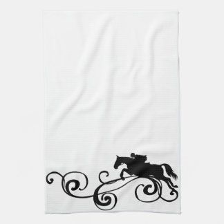 English Equestrian Flourish Tea Towel