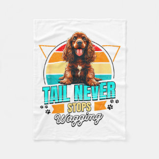 English Er Spaniel Lover Funny Er Spaniel Retro  Fleece Blanket