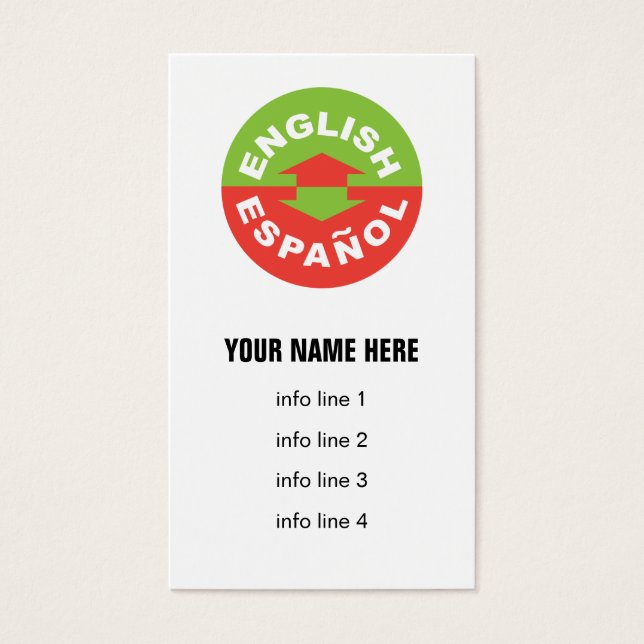 English Español bilingual symbol (Front)