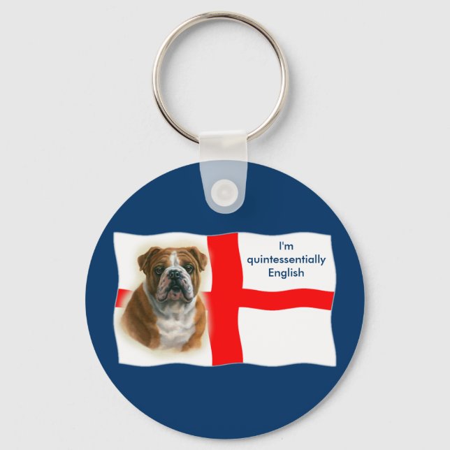 English flag and bulldog Keychain (Front)