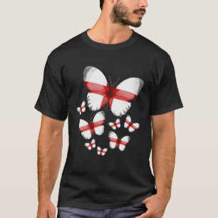 English Flag Butterfly Idea For Women & Flag Of En T-Shirt