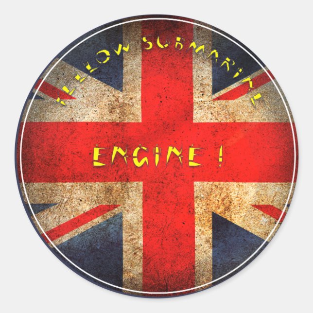 English flag classic round sticker (Front)