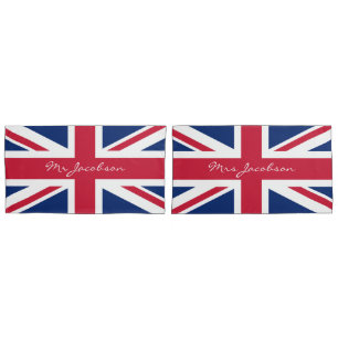 English Flag Custom Name Union Jack Patriotic Pillowcase