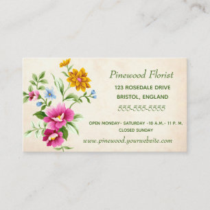 English Floral Bouquet Business Card