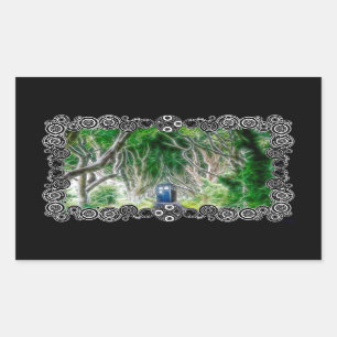English forest rectangular sticker