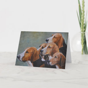 English Fox Hounds Dog Art Greting Card