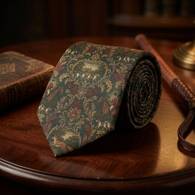 English Fox Hunt Equestrian Tapestry Tie (Creator Uploaded)