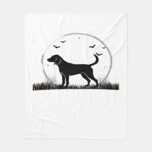 English Foxhound Dog � Halloween Moon Silhouette C Fleece Blanket