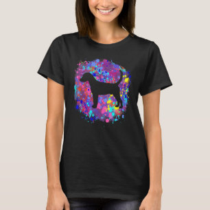 English Foxhound Dog Pink Watercolor Splatter Art T-Shirt