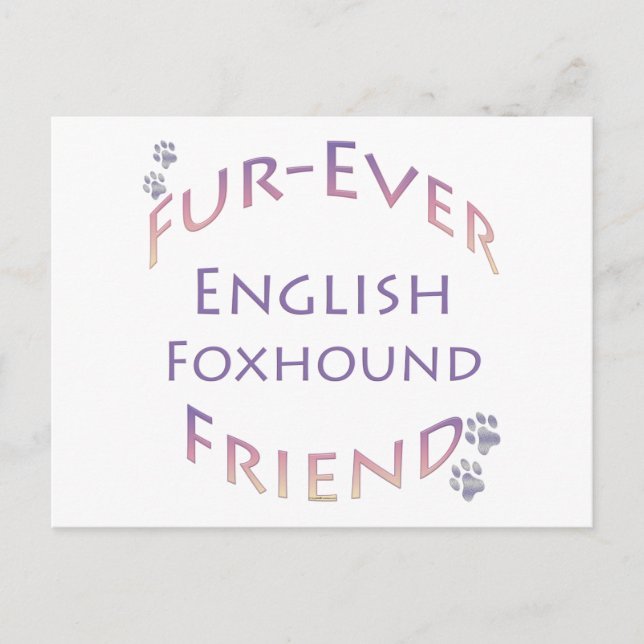 English Foxhound Furever Postcard (Front)