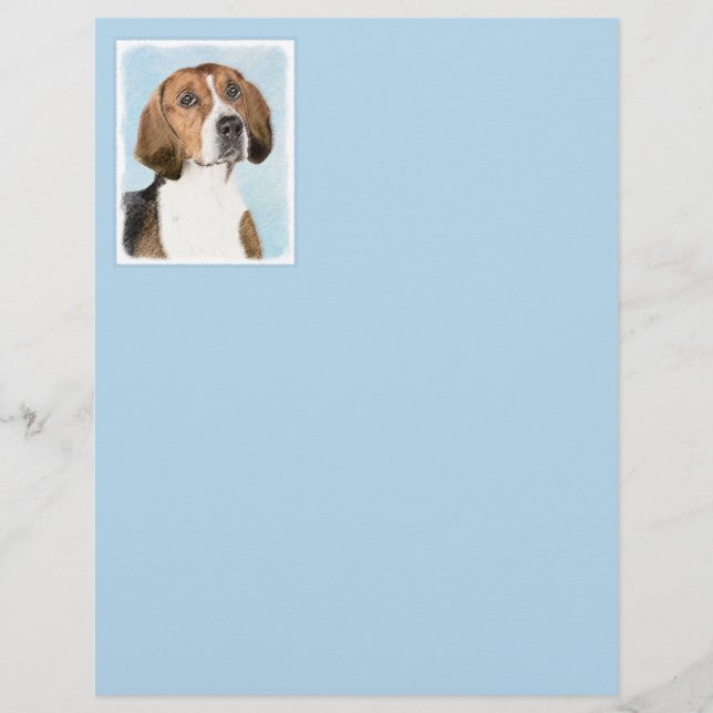 English Foxhound Painting - Cute Original Dog Art (Front)