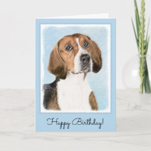English Foxhound Painting - Cute Original Dog Art Card