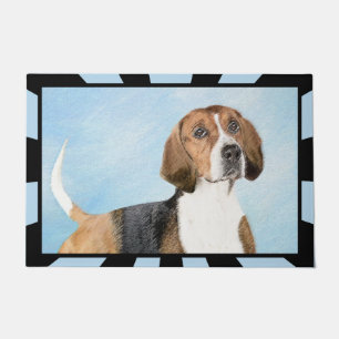 English Foxhound Painting - Cute Original Dog Art Doormat