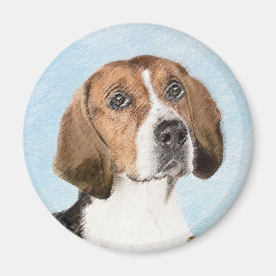 English Foxhound Painting - Cute Original Dog Art Magnet