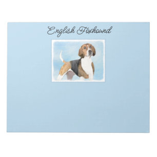 English Foxhound Painting - Cute Original Dog Art Notepad