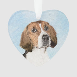 English Foxhound Painting - Cute Original Dog Art Ornament
