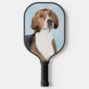 English Foxhound Painting - Cute Original Dog Art Pickleball Paddle