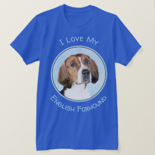 English Foxhound Painting - Cute Original Dog Art T-Shirt