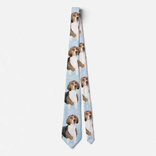 English Foxhound Painting - Cute Original Dog Art Tie