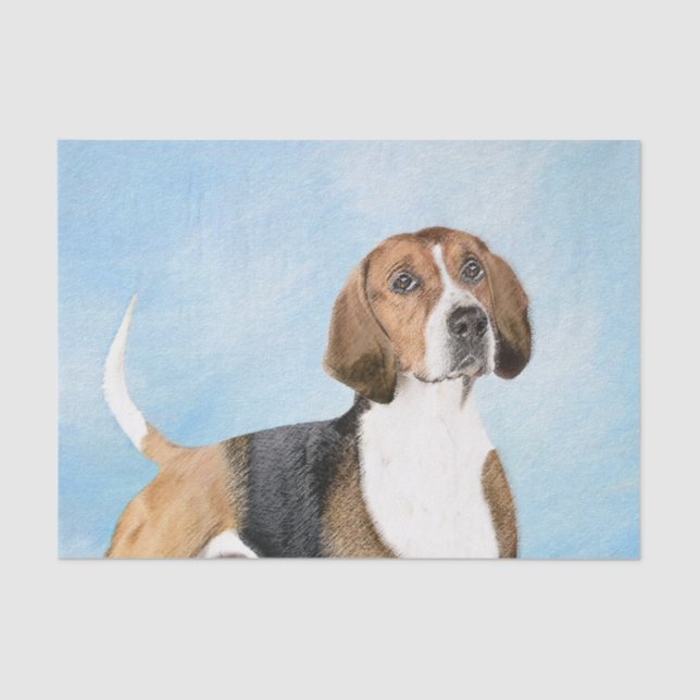 English Foxhound Painting - Cute Original Dog Art Tissue Paper (Front)