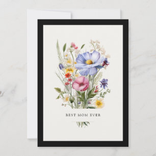 English Garden Bouquet Best Mum Ever Mother's Day Holiday Card