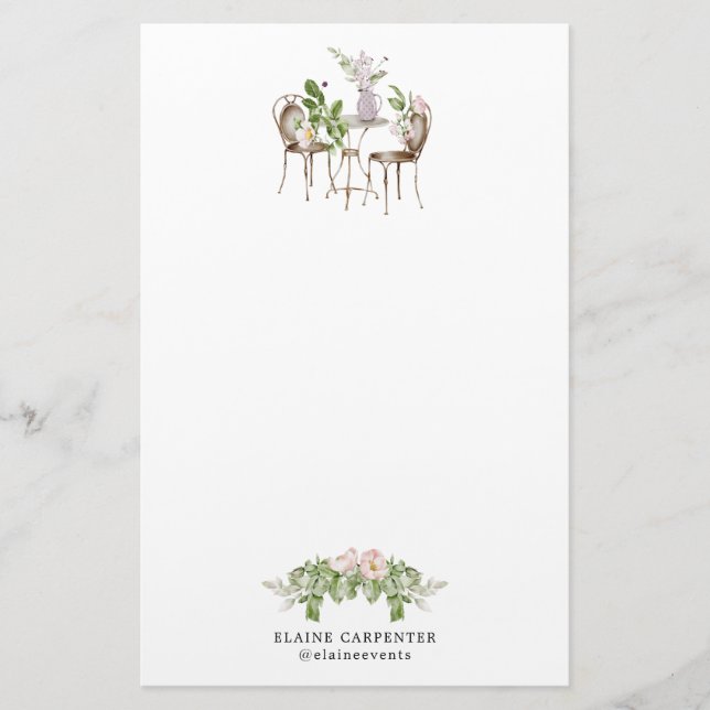 English garden elegant monogram stationery (Front)