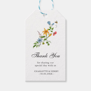English Garden Floral Wedding Thank you  Gift Tags