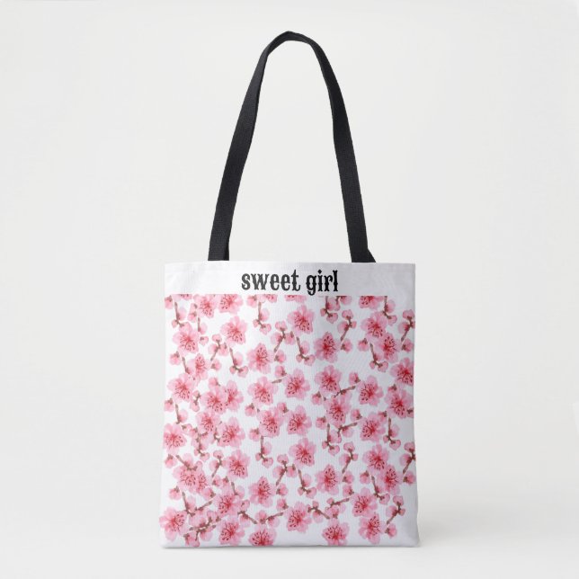 English Garden Vintage Flowers Tote Bag (Front)