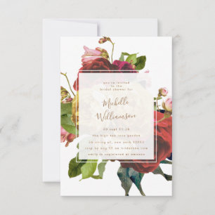 English Garden Vintage Roses Bridal Shower Invitation