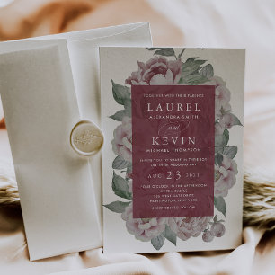 English Garden Wedding Invitation Marsala
