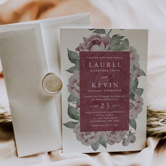 English Garden Wedding Invitation | Marsala (Creator Uploaded)