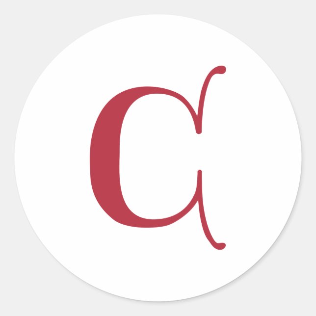 English Gothic Monogram letter C Classic Round Sticker (Front)