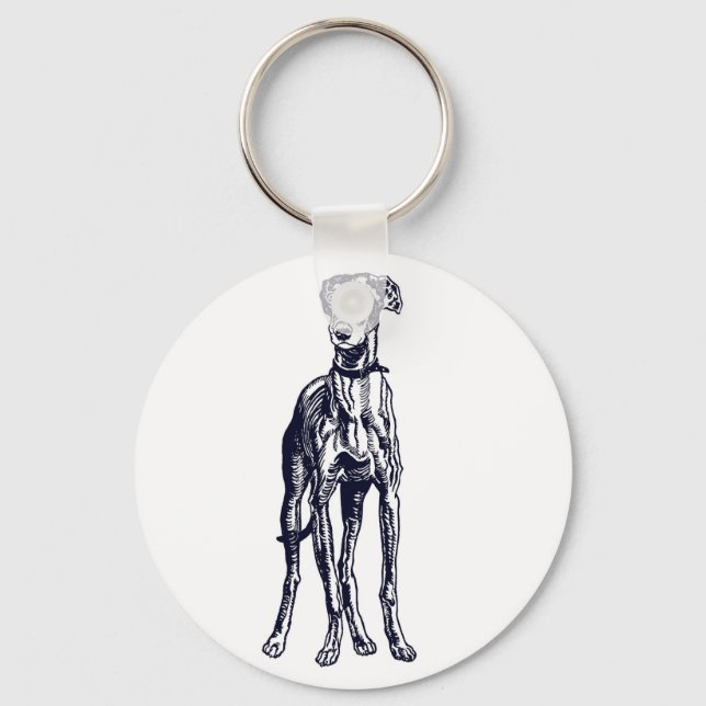 English Greyhound Breed Key Ring (Front)