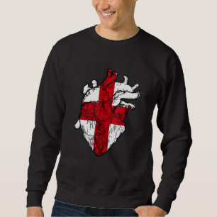 English Heart England Flag St George's Cross Engli Sweatshirt