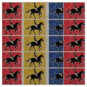 English Horse and Rider Fabric