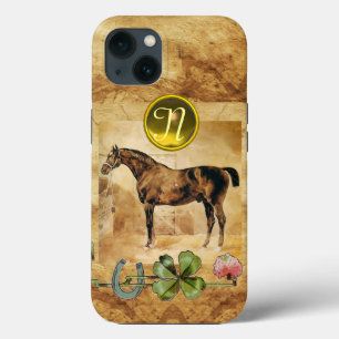 ENGLISH HORSE ,HORSESHOE AND SHAMROCK MONOGRAM iPhone 13 CASE