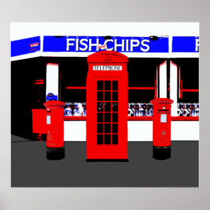 English Icons Montage Poster