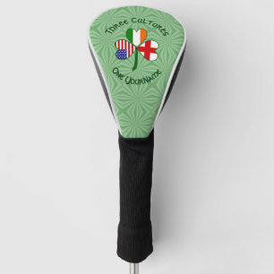 English Irish American Shamrock Personalised Golf Head Cover